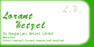 lorant wetzel business card